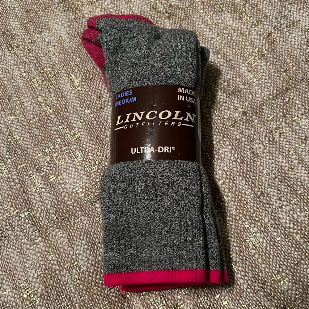 NWT Gray and Pink Socks 2 Pair
